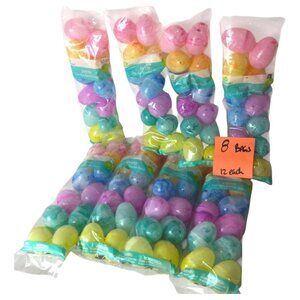 Lot of 8 Way to Celebrate Colorful Tie Dye Plastic Easter Eggs 12 Count Each